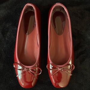 Cider wine red squared toe flat